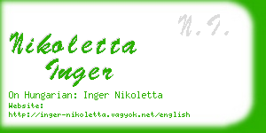 nikoletta inger business card